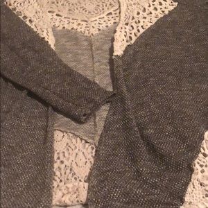 Cardigan Sweater Grey and Cream